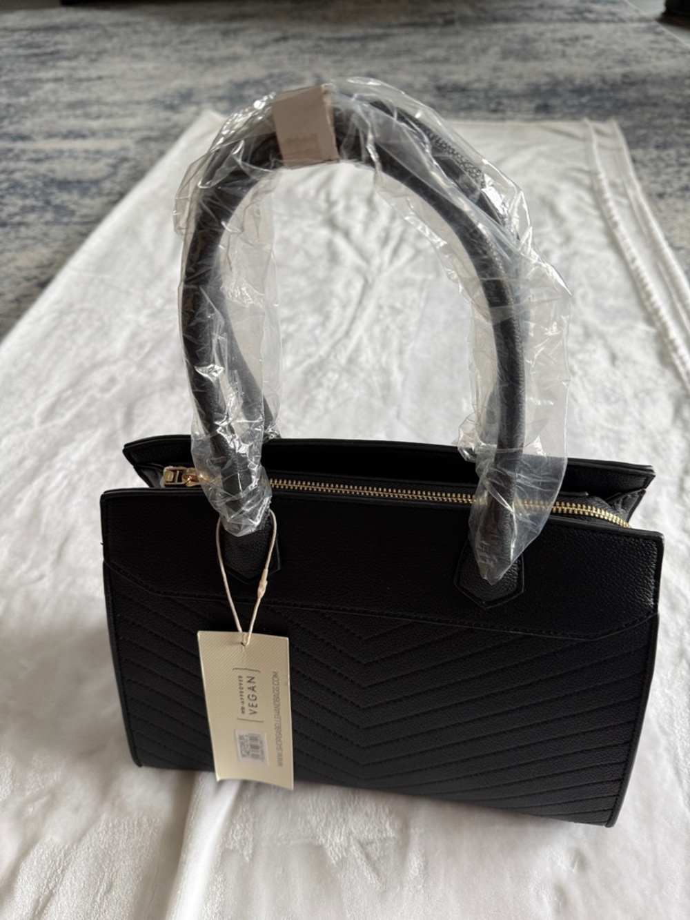 Isabelle Vegan Leather Black Quilted Shoulder Bag